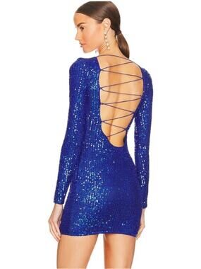 Revolve superdown blue sequin mini dress
